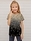 abordables t-shirts 3d fille-T-shirt Fille Enfants Manche Courte 3D effet 3D Print Vert Enfants Hauts Printemps Eté Actif Mode Le style mignon Extérieur du quotidien Intérieur Standard 3-12 ans / Vêtement de rue