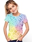 お買い得  女の子の 3d T シャツ-女の子 3D 3D印刷 Tシャツ 半袖 3Dプリント 夏 春 活発的 ファッション かわいいスタイル ポリエステル 子供 3〜12年 アウトドア 日常 屋内 レギュラー