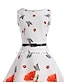 voordelige Vintagejurken-Dames Schede jurk Swingjurk Halflange jurk Wit Mouwloos Bloemig Afdrukken Lente Zomer Strakke ronde hals Jaren &#039;50 S M L XL XXL