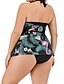 cheap Tankinis-Women&#039;s Swimwear Tankini 2 Piece Plus Size Swimsuit Open Back Green Blue Black V Wire Camisole Bathing Suits Vacation Fashion New / Modern / Padded Bras