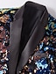 Недорогие Блейзер и куртка-Мужской бархатный пиджак с блестками, блестящий роскошный пиджак для свадебной вечеринки в стиле ретро 70-х, блестящий блейзер для дискотек, классический синий 2024