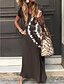 cheap Maxi Dresses-Women&#039;s Long Dress Maxi Dress Dark Gray Brown Short Sleeve Tie Dye Print Spring Summer V Neck Loose Fit S M L XL XXL 3XL