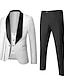 baratos Tuxedo Suits-Smoking masculino vermelho / preto / branco / rosa para festa de casamento, 3 peças, banquete, jacquard, design em relevo, gola xale, ajuste sob medida, peito único, um botão, 2024