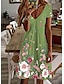 cheap Dresses-Women&#039;s Short Mini Dress Shift Dress Light Blue White Gray Light Green Red Short Sleeve Print Floral V Neck Spring Summer Stylish Casual Vacation 2022 S M L XL 2XL 3XL 4XL