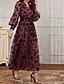 cheap Maxi Dresses-Women&#039;s Party Dress Lace Dress Swing Dress Long Dress Maxi Dress Black Wine Blue Butterfly Long Sleeve Fall Spring Lace Party V Neck Slim Wedding Party Winter Dress Mesh S M L XL