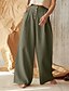 cheap Pants-Women&#039;s Fashion Wide Leg Side Pockets Culottes Wide Leg Chinos Slacks Full Length Pants Inelastic Casual Weekend Plain Mid Waist Comfort Loose Green Black Khaki S M L XL XXL