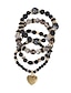abordables Bracelets et bracelets rigides-Femme Bracelets Style Ethnique Soirée Cœur Bracelet / Imitation Perle / Noir / Rouge / L&#039;autume / L&#039;hiver