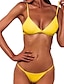 halpa Bikinisetit-Naisten Normaali Uima-asut Bikinit 2 kpl trikinit Uimapuku 2-osainen Avoin selkä Seksikäs Puhdas väri Olkaimellinen Loma Ranta-asut Uimapuvut