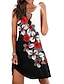 cheap Print Dresses-Women&#039;s Casual Dress Shift Dress Sundress Mini Dress Black gray Black Red Sleeveless Floral Cut Out Summer Spring Crew Neck Basic Vacation 2023 S M L XL XXL 3XL