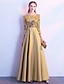 cheap Wedding Guest Dresses-A-Line Bridesmaid Dress Jewel Neck Long Sleeve Beautiful Back Floor Length Satin / Tulle / Sequined with Sash / Ribbon / Pleats 2023