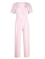 cheap Jumpsuits &amp; Rompers-Women&#039;s Jumpsuit Solid Colored Basic V Neck Loose Casual Daily Half Sleeve Regular Fit White Black Pink S M L Spring