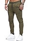 baratos Calças Desportivas-Calça de moletom de corrida masculina casual com cordão sólido calças atléticas de ginástica ajustadas na moda calças de cintura média finas verde exército