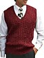 cheap Men&#039;s Pullover Sweater-Men&#039;s Sweater Vest Pullover Knit Knitted Solid Color V Neck Stylish Vintage Style Formal Outdoor Clothing Apparel Winter Fall Black Wine S M L