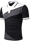 voordelige Golfkleding voor heren-Voor heren Wandelen poloshirt Zwart Wit Korte mouw Zonbescherming Lichtgewicht T-shirt Kleding Bovenlichaam Lapwerk Golfkleding Kleding Outfits Draag kleding