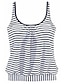 cheap Tankinis-Women&#039;s Swimwear Tankini 2 Piece Normal Swimsuit Open Back Printing Striped Black Vest Scoop Neck Bathing Suits New Casual Vacation / Modern / Spa / Padded Bras