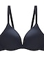 cheap Bras-Women&#039;s Wireless Bras Double Strap Adjustable Full Coverage V Neck Breathable Pure Color Hook &amp; Eye Date Casual Daily Nylon 1PC Green Black / Bras &amp; Bralettes
