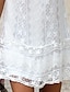 Χαμηλού Κόστους απλά φορέματα-Γυναικεία Φόρεμα Φόρεμα ριχτό Λευκό φόρεμα Μίνι φόρεμα Λευκό Αμάνικο Μονόχρωμες Δαντέλα Άνοιξη Καλοκαίρι Στρογγυλή Ψηλή Λαιμόκοψη Βασικό Καθημερινά Διακοπές 2023 Τ M L XL XXL