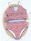 cheap Bikini Sets-Women&#039;s Swimwear Bikini 2 Piece Normal Swimsuit Dot Printing High Waist Crossover Green White Blue Burgundy Rose Red Plunge Padded Bathing Suits Sexy Hawaiian New / Sweet / Strap / Padded Bras