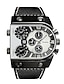 お買い得  クォーツ腕時計-クォーツ のために 男性用 男性 ハンズ クォーツ カジュアル ヴィンテージ スチームパンク 2タイムゾーン ステンレス 本革