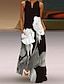cheap Print Dresses-Women&#039;s Casual Dress Floral Print V Neck Maxi long Dress Casual Daily Sleeveless Summer Spring