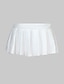 cheap Mini Skirt-Women&#039;s Skirt Mini Polyester Black White Pink Blue Skirts Summer Pleated Fashion Bar Weekend S M L