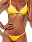 preiswerte Bikini-Sets-Damen Badeanzug Bikinis 2 Stück Trikini Normal Bademode 2 teilig Rückenfrei Sexy Einfarbig Gurt Urlaub Strandbekleidung Badeanzüge
