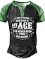 baratos camiseta henley masculina-Homens Camiseta Camisa Henley Camisetas Camisetas com slogan camisa vintage Vintage Esportes Moda Camisa Gráfico Bloco de cor Letra Aja Minha Idade Manga Curta Camisa Preto Verde Claro Azul Casual