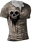billiga Casual T-shirts för män-Herr T-shirt Solid färg Henley 3D-tryck Plusstorlekar Utomhus Ledigt Kortärmad Button-Down Kläder Mode Designer Vintage Grundläggande