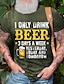 رخيصةأون الرجال 3D المحملة-رجالي قميص تي شيرت الرسم 3D بيرة رقبة دائرية سكني غامق A B C D قياس كبير مناسب للخارج عطلة نهاية الاسبوع كم قصير ملابس أساسي