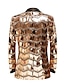 cheap Blazer&amp;Jacket-Men&#039;s Sequin Party Blazer Blazer Retro 70s Disco Blazer Sparkle Shinny Jacket Outfit Regular Fit Gold 2024