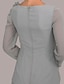 levne Kalhotové kostýmy-Dvoudílné Kalhoty Šaty pro matku nevěsty Větší velikosti Elegantní Klenot Na zem Šifón Dlouhý rukáv s Mašle Volány 2023