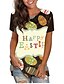 cheap Tees &amp; T Shirts-Women&#039;s Casual Weekend Easter T shirt Tee Floral Happy Easter Short Sleeve Floral Rabbit Animal Round Neck Print Basic Tops Green Purple Pink S / 3D Print