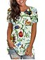 cheap Tees &amp; T Shirts-Women&#039;s Casual Weekend Easter T shirt Tee Floral Happy Easter Short Sleeve Floral Rabbit Animal Round Neck Print Basic Tops Green Purple Pink S / 3D Print