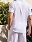 billiga Basic skjortor för män-Herr linneskjorta Linneskjorta i bomull Vit bomullsskjorta 2 delar Skjorta set Sommarskjorta Slät Utomhus Gata Svart Vit Armégrön Beige Kortärmad Nedvikt Sommar Kläder Button-Down