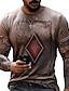 preiswerte 3D-T-Shirt für Männer-Herren Unisex T Shirt Grafik-Drucke Poker Rundhalsausschnitt Bekleidung 3D-Druck Outdoor Strasse Kurzarm Bedruckt Sport Modisch Designer Retro