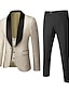 billiga Tuxedo kostymer-röd/svart/vit/rosa smoking för bröllopsfest för män 3-delad bankett jacquard embossing design sjalkrage skräddarsydd passform enkelknäppt enknapps 2024