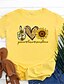 cheap Women&#039;s T-shirts-women peace love sunshine t shirt funny graphic shirt letter printed short sleeve cute causal tops, color3, medium