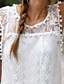 cheap Plain Dresses-Women&#039;s Lace Dress Shift Dress White Dress Mini Dress White Sleeveless Pure Color Lace Spring Summer Crew Neck Basic Daily Vacation 2023 S M L XL XXL