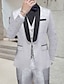 billige Tuxedo dragter-sølv sort hvid herrefest prom smoking 3-delt ensfarvet tryk sjalkrave standard pasform enkeltradet en-knap 2024