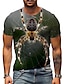 cheap Men&#039;s 3D T-shirts-Men&#039;s Unisex T shirt 3D Print Graphic Prints Spider Crew Neck Street Daily Print Short Sleeve Tops Casual Designer Big and Tall Sports Green Gray Brown