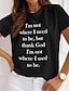 cheap Women&#039;s T-shirts-Women&#039;s Design T shirt Graphic Text Print Round Neck Basic Tops White Black