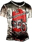 cheap Men&#039;s 3D T-shirts-Men&#039;s Unisex T shirt 3D Print Graphic Prints Motorcycle Crew Neck Street Daily Print Short Sleeve Tops Casual Retro Designer Big and Tall Red