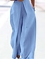 cheap Jumpsuits &amp; Rompers-Women&#039;s Jumpsuit Solid Color Pocket Casual Crew Neck Street Daily Half Sleeve Regular Fit Blue White Gray S M L Spring