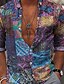 cheap Hawaiian Shirts-Men&#039;s Summer Hawaiian Shirt Shirt Print Graphic Patterned Hawaiian Aloha Graphic Prints Design Turndown Street Casual Button-Down Long Sleeve Tops Designer Casual Fashion Breathable Black / White