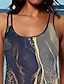 cheap Tankinis-Women&#039;s Swimwear Tankini 2 Piece Normal Swimsuit Printing Gradient Color Blue Camisole Strap Bathing Suits Sports Vacation Fashion / Sexy / Modern / New / Padded Bras