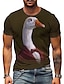 cheap Men&#039;s 3D T-shirts-Men&#039;s Unisex T shirt 3D Print Graphic Prints Animal Crew Neck Street Daily Print Short Sleeve Tops Casual Designer Big and Tall Sports Coffee