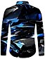 cheap Men&#039;s 3D Shirts-Men&#039;s Shirt 3D Print Optical Illusion Turndown Street Casual Button-Down Print Long Sleeve Tops Casual Fashion Designer Breathable Blue / Spring / Summer