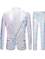 cheap Tuxedo Suits-White Men&#039;s Party Prom Disco Sparkly Sequin Tuxedos 2 Piece Sequin Shawl Collar Tailored Fit Single Breasted One-button 2024