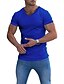 billiga Casual T-shirts för män-Herr T-shirt V-hals Sommar Kortärmad Ensfärgat V-hals Gata Ledigt Kläder Kläder Grundläggande Ledigt Mode Vit Svart Grå