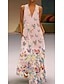 cheap Print Dresses-Women&#039;s Long Dress Maxi Dress Pink Light Blue White Sleeveless Animal Print Spring Summer Deep V Hot S M L XL XXL 3XL 4XL 5XL